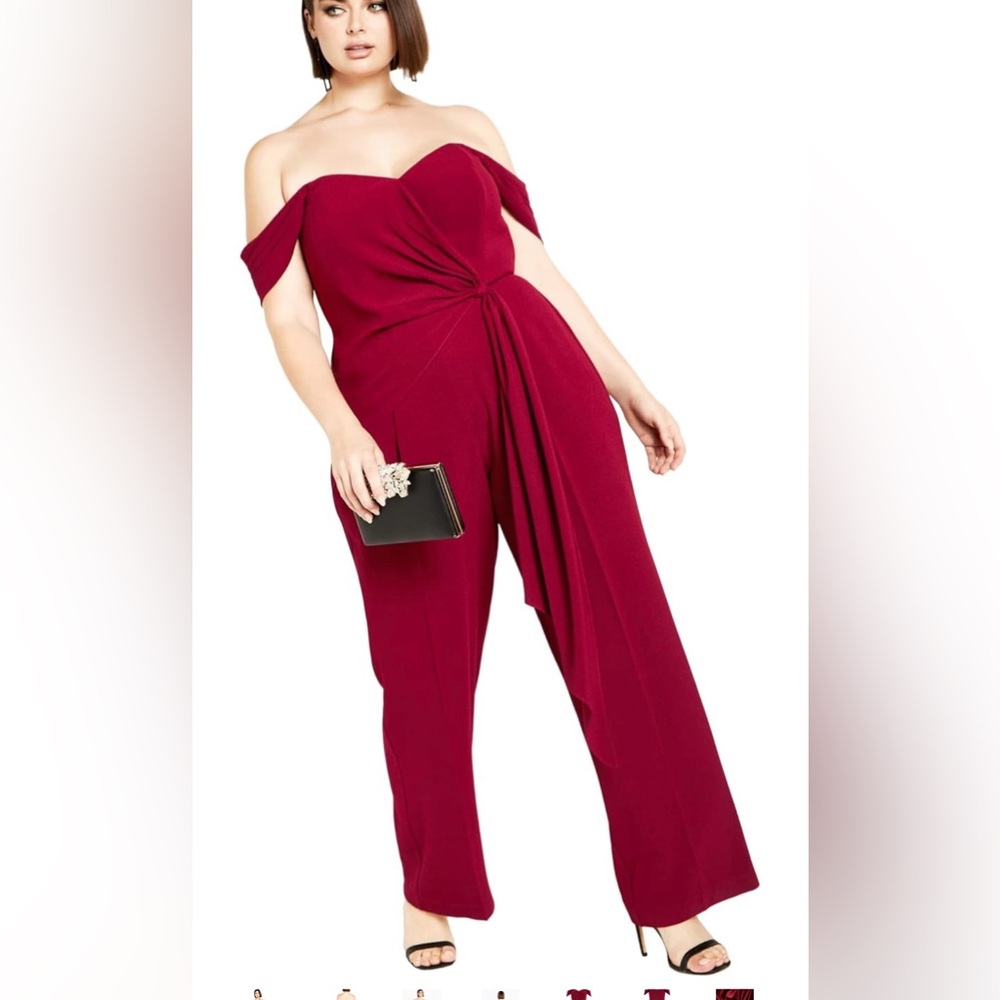 City Chic Deep Red jumpsuit
